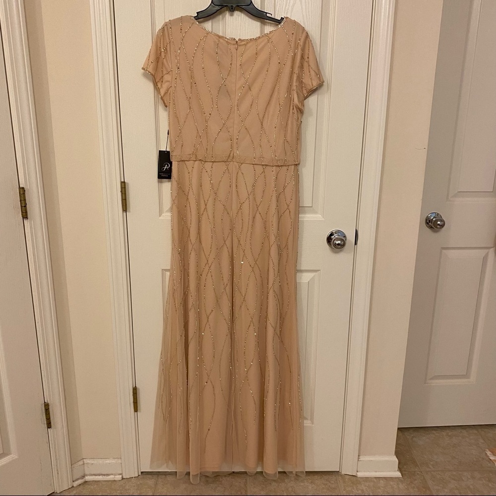 Adrianna Papell Embellished Gown in Champagne Sand - Picture 9 of 14